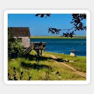 Orleans, MA, overlooking beautiful Nauset Harbor and the beach beyond Sticker